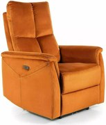 Poltrona relax elettrica Neptun M Velvet – cannella