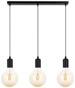 Lampadario a sospensione con filo MIROS 3xE27/60W/230V nero