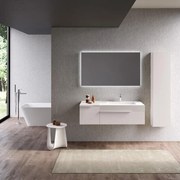 Mobile sottolavabo e lavabo Ginevra per vasca a destra bianco opaco L 120 x H 36 x P 51 cm