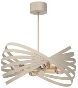 Lampadario a sospensione con supporto rigido SPARKLE 4xE27/15W/230V beige