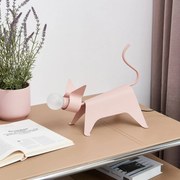 Lampada da tavolo Lucande Idalina, gatto, rosa, ferro, 38 cm