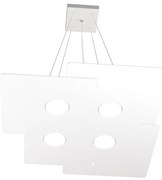 Sospensione Moderna Echo Metallo Bianco 4 Luci Gx53