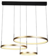 Lampadario Adornare Acciaio Nero Policarbonato Oro 3 Luci Led 107,5W 2700K