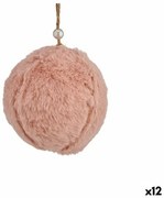 Palla di Natale Peluche Rosa scuro 8 x 8 x 8 cm (12 Unità)