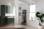 Specchio Contenitore Con Illuminazione Akira laccato opaco verde foresta L 51.5 x H 70 x P 15.5 cm