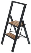 Scala pieghevole antiscivolo in alluminio nero Stepladder II. - Wenko