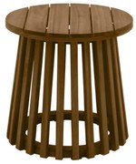 Tavolino da salotto da giardino rotondo in legno massello D40 cm - NASSAU