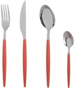 Set 16 posate acciaio inox manico arancione Marea