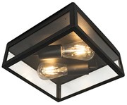 Lampada da soffitto per esterni industriale nera 2 luci - Rotterdam