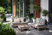 Salotto da giardino angolare  Elements Wood KETER in polipropilene beige con cuscini in poliestere verde per 4 persone