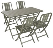 Tavolo da pranzo per giardino pieghevole Idaho NATERIAL struttura e superficie in alluminio verde per 4 persone 130x75cm