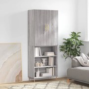 Credenza grigio sonoma 69,5x34x180 cm in legno multistrato