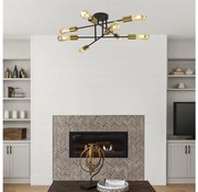 Searchlight 8048-8BK - Lampadario a plafone ARMSTRONG 8xE27/60W/230V ottone