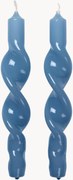 Set di 2 candele da tavolo fatte a mano Twist