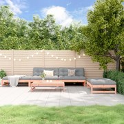 Set divani giardino 5 pz con cuscini legno massello di douglas