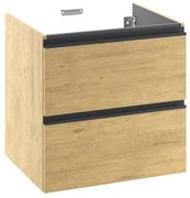 Mobile da bagno sotto lavabo SENSEA Studio rovere chiaro laccato opaco L 60 x H 58 x P 48.1 cm 2 cassetti, lavabo non incluso