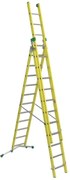 Scala a sfilo FACAL Vetroprima in fibra di vetro 3 rampe da 12 gradini portata massima 150 kg EN 131 per lavori fino a 9.9 m