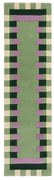 Passatoia verde in lana e viola tessuto a mano 60x230 cm Kai Wool Border - Flair Rugs