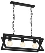 Lampadario a sospensione con catena ARNOLD 3xE27/60W/230V nero