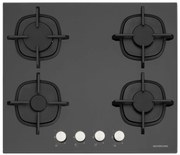 Piano cottura 4 fuochi L 60 cm SILVERLINE nero griglie in ghisa