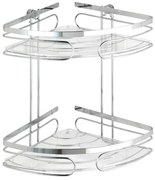 Mensola da bagno da parete e angolare argentata in acciaio inox Premium – Wenko