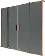 Mexen Velar L Duo paratia per vasca da bagno a 2 ante scorrevoli 170 x 150 cm, grafite, rame spazzolato - 896-170-003-42-65