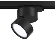 Faretto Per Binario Tondo Orientabile Onda In Metallo 12W Nero 1 Luce Naturale