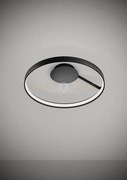 Anello lampada da parete o soffitto nero verniciato diam.55cm 3000...
