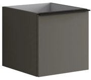 Armadietto bagno a terra Pixel 2 cassetti P 45.5 x L 40 x H 40 cm laccato grigio carbone