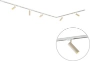 Sistema di illuminazione a binario moderno con 5 faretti bianco e beige monofase GU10 35mm - Iconic Jeana Luxe