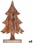 Statua Decorativa Albero di Natale Argentato Legno 5 x 39 x 21 cm (6 Unità)