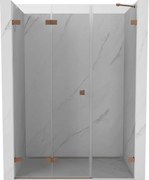Mexen Lunar-F porta doccia pieghevole sinistra 150 cm, trasparente, rame spazzolato - 836S-150-050-65-00-L