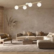 Lampada da soffitto in acciaio SPLENDI 4 Bianco e Oro 4xE14