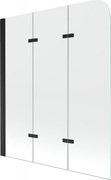 Mexen Felix paravento da bagno a 3 ante 120 x 140 cm, trasparente, nero - 890-120-003-70-00