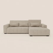 Doric Divano angolare con penisola e sedute allungabili con relax elettrico - poggiatesta reclinabili in tessuto smacchiabile T23