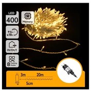 Aigostar - Catena luminosa natalizia LED da esterno, 400 LED, 6W, 230V, 20 m, IP44, bianco caldo