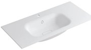 Lavabo integrale bacino al centro rettangolare L 100.5 x H 15 x P 46 cm in resina bianco