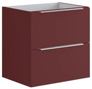 Mobile da bagno sotto lavabo Brera rosso opaco L 59.5 x H 60 x P 45.5 cm 2 cassetti, lavabo non incluso