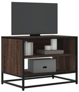 Mobile tv rovere marrone 61x40x46 cm legno multistrato metallo