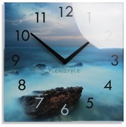 Orologio decorativo in vetro con motivo oceano, 30 cm