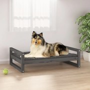 Cuccia per cani grigia 95,5x65,5x28cm in legno massello di pino