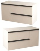 Mobile da bagno sotto lavabo BADEN HAUS Rodi beige laccato opaco L 105 x H 57 x P 46 cm 3 cassetti, lavabo non incluso