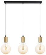 Lampadario a sospensione con filo MIROS 3xE27/60W/230V nero/oro