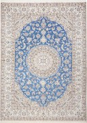 Nain Tappeto 250x350 Blu (Iran) Annodato A Mano