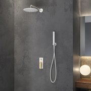 Kamalu - Set doccia a incasso colore bianco con dettagli bronzo | KAM-KANDA BIANCO-BR