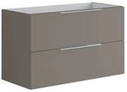 Mobile da bagno sotto lavabo Brera laccato opaco grigio londra L 99.5 x H 60 x P 45.5 cm 2 cassetti, lavabo non incluso