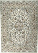 Kashan Tappeto 350x250 Beige (Iran) Annodato A Mano