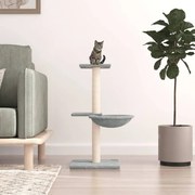 Albero per gatti con tiragraffi in sisal grigio chiaro 72 cm