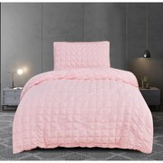 Biancheria da letto rosa in crêpe per letto singolo 140x200 cm Naomi – My House