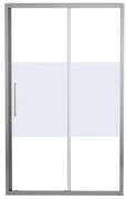 Porta doccia scorrevole Record, L 162-166 cm x H 195 cm x SP 6 mm, profilo cromo, vetro smerigliato